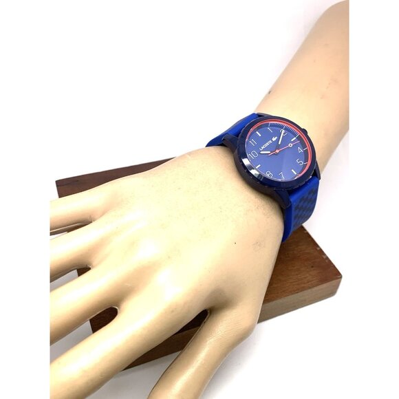 Lacoste Unisex Watch 2020148 Rider Quartz Orange Blue Dial Rubber Band 36mm